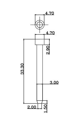 异形 HD-3611胶钉 L=33.3mm 吸塑盒